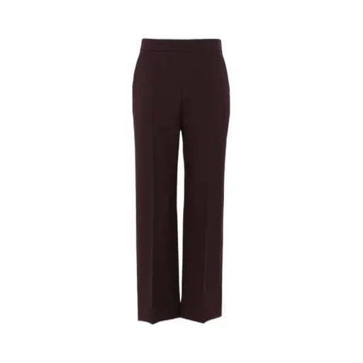 Straight Cropped Pants In Wool CrÊPe