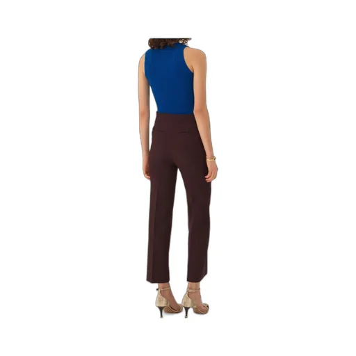 Straight Cropped Pants In Wool CrÊPe