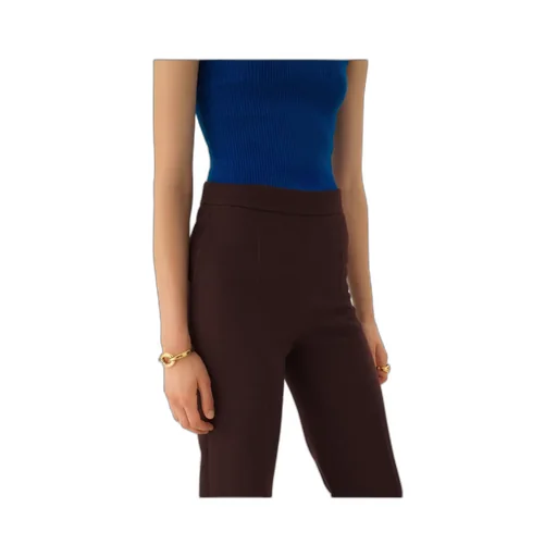 Straight Cropped Pants In Wool CrÊPe