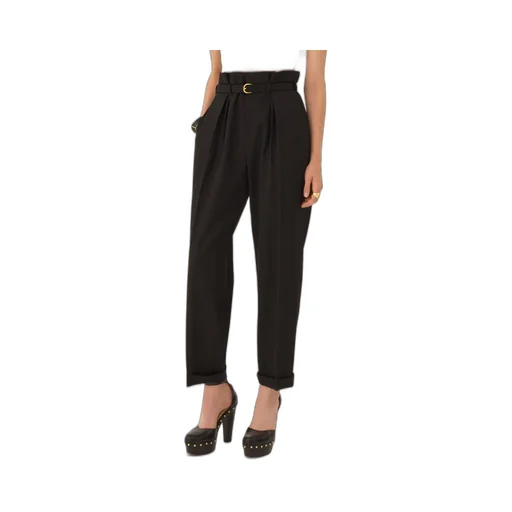 High-Rise Wide-Leg Pants In Wool Grain De Poudre