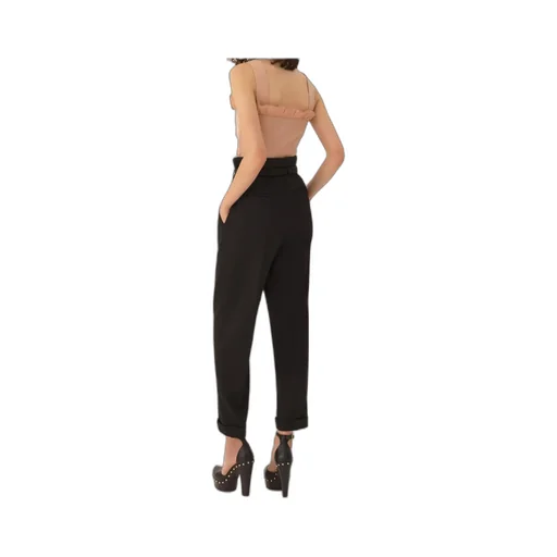 High-Rise Wide-Leg Pants In Wool Grain De Poudre