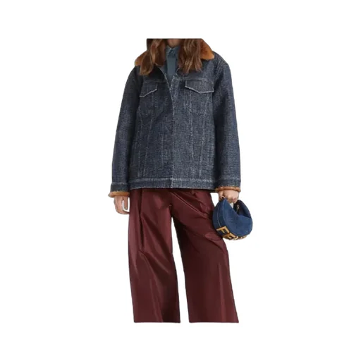 Fendigraphy Mini Blue Ff Denim Flocked Mini-Bag