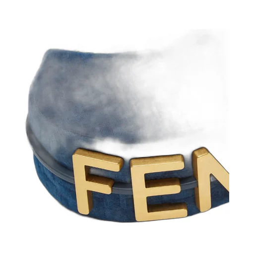 Fendigraphy Mini Blue Ff Denim Flocked Mini-Bag