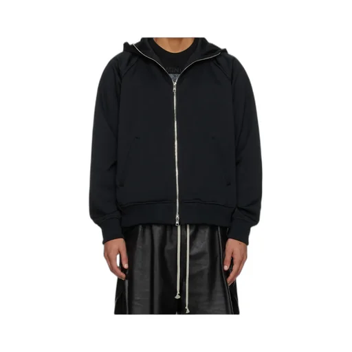 Stitched Zipper Hooded Sweatshirt
