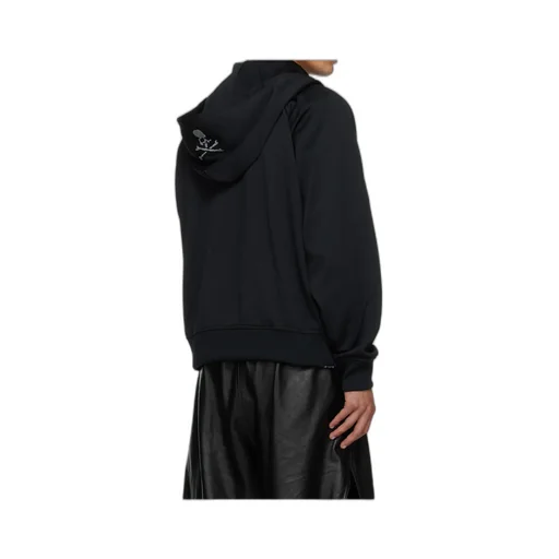 Stitched Zipper Hooded Sweatshirt