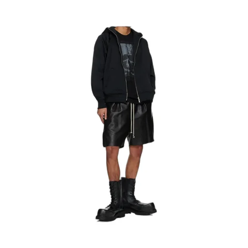 Stitched Zipper Hooded Sweatshirt