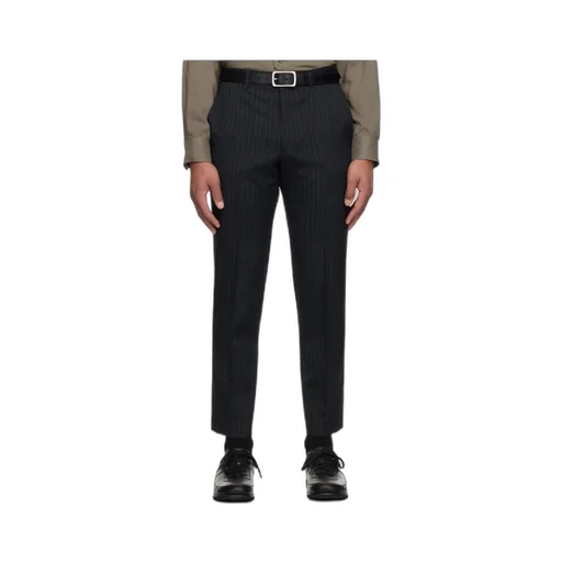 Gray Dobby Stripe Trousers
