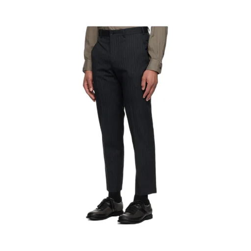 Gray Dobby Stripe Trousers