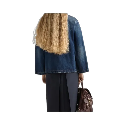 Washed Denim Blouson Jacket