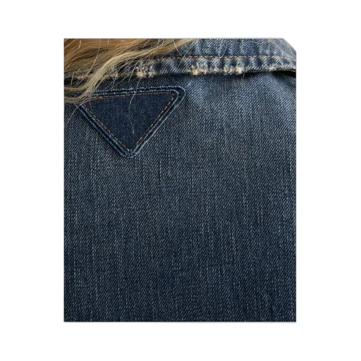 Washed Denim Blouson Jacket