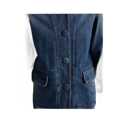 Washed Denim Blouson Jacket