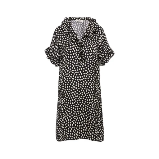 Chlo Polka Dot Printed Ruffled Mini Dress