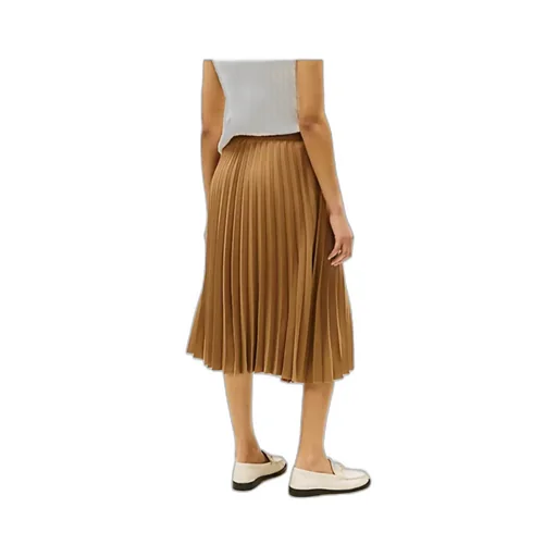 Logo Waistband Pleated Midi Skirt
