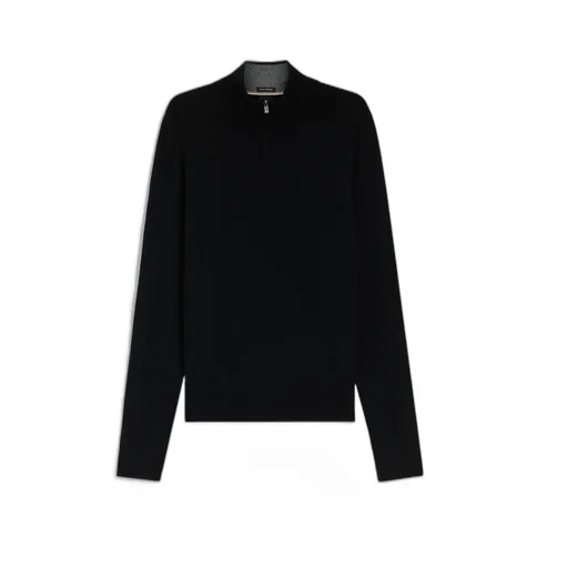 Zip-Up High-Neck Sweater