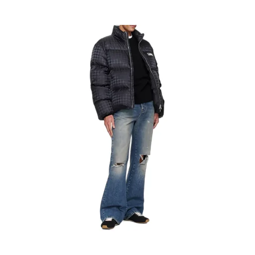 Ripped-Knees Bootcut Denim Jeans