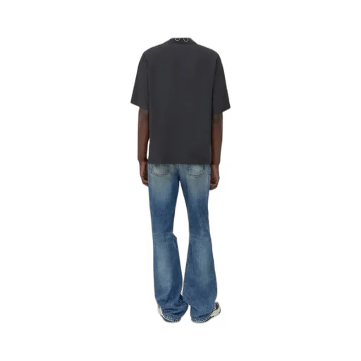 Ripped-Knees Bootcut Denim Jeans