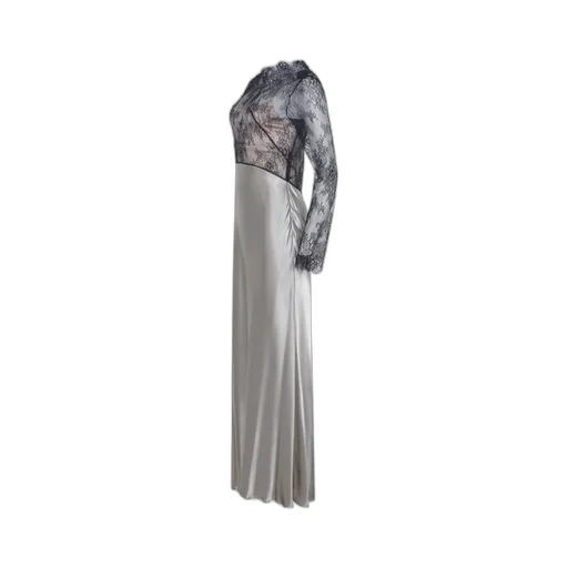 Alberta Ferretti Glossy Lace Satin Dress