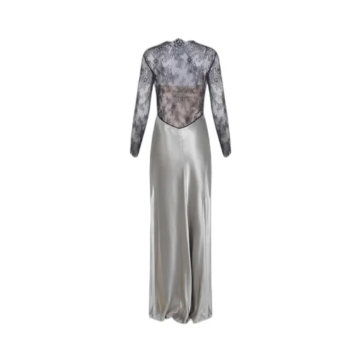 Alberta Ferretti Glossy Lace Satin Dress