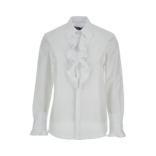 Ralph Lauren Collection Keara Ruffle-Trim Broadcloth Shirt