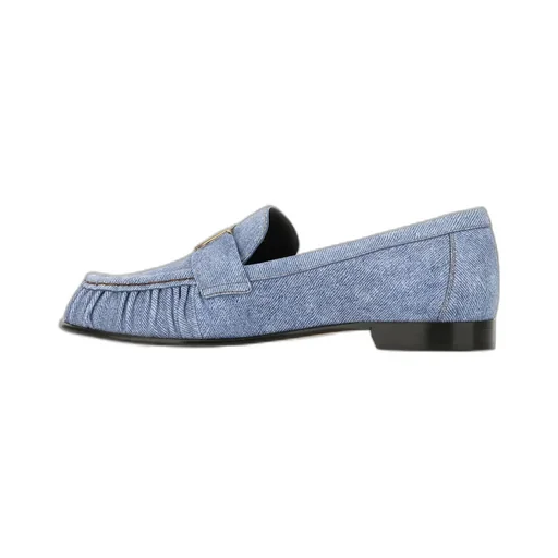 Fendi Baguette Logo Plaque Gathered Loafers