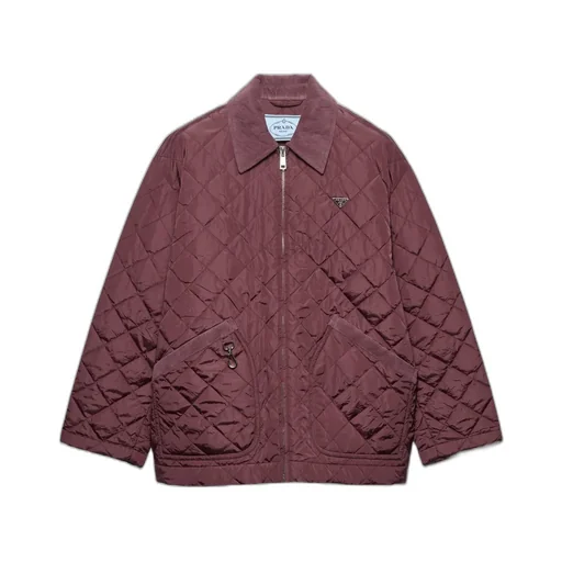 Prada Re-Nylon Triangle-Logo Quilted Jacket