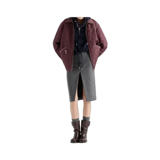 Prada Re-Nylon Triangle-Logo Quilted Jacket