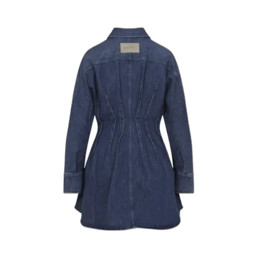 Givenchy Collared Long-Sleeve Mini Denim Dress