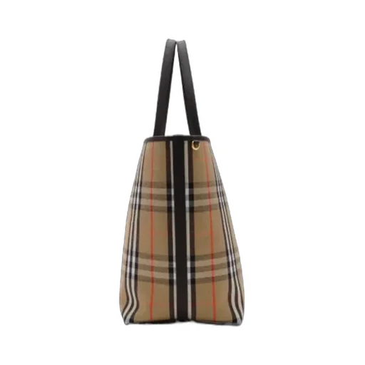 Burberry Ekd Patch Checked Reversible Tote Bag