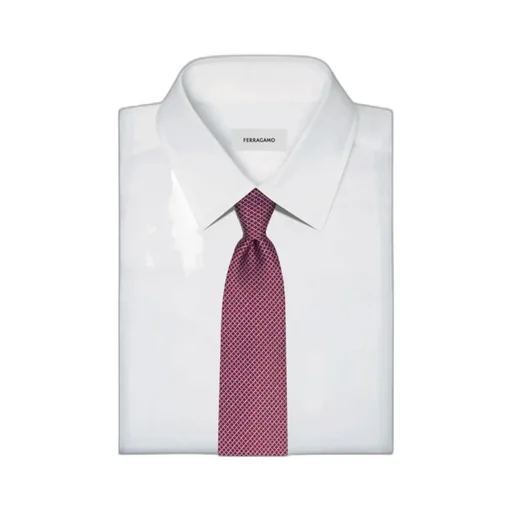Gancini Regimental Print Silk Tie
