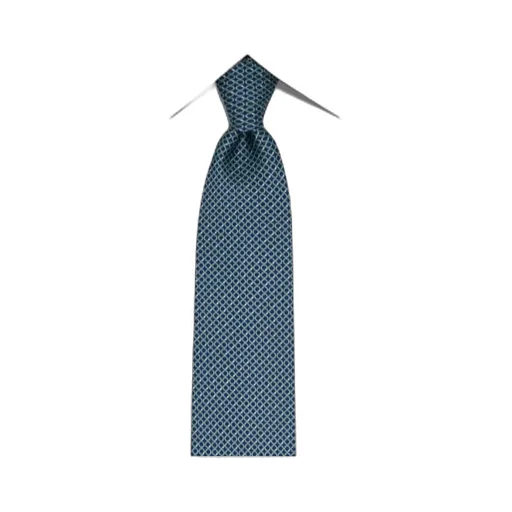 Gancini Regimental Print Silk Tie