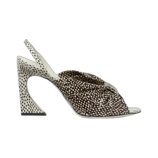 Fendi Arco Printed Slingback High-Heel Sandals