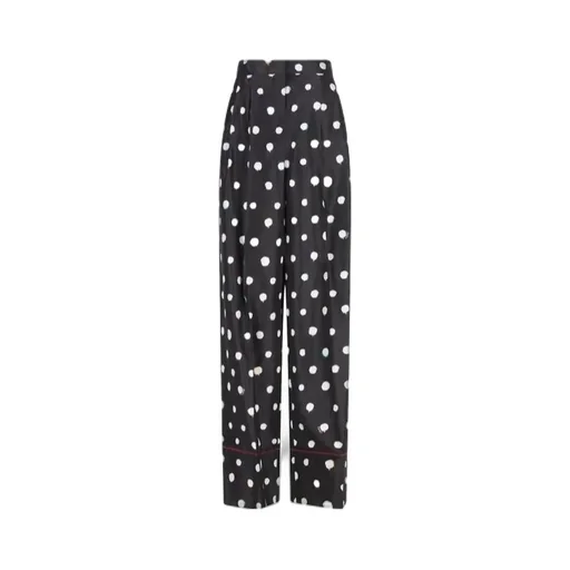 Fendi Polka Dot Printed Straight-Leg Pants