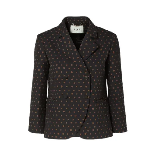 Fendi Double Breasted Falena Dots Printed Jacket