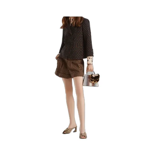 Fendi Double Breasted Falena Dots Printed Jacket