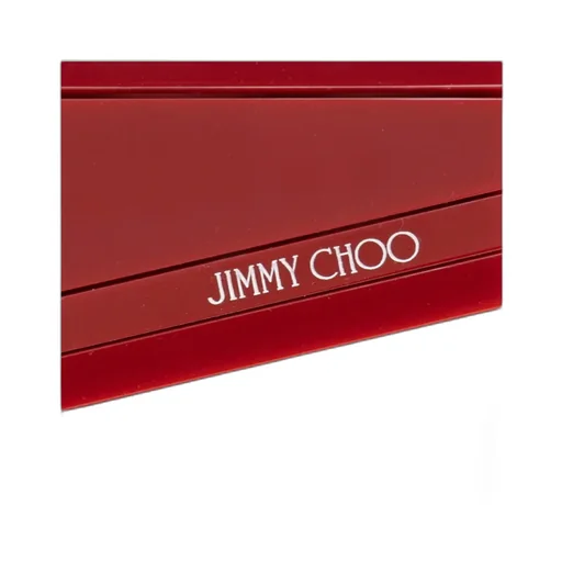 Jimmy Choo Logo Printed Chained Mini Clutch Bag