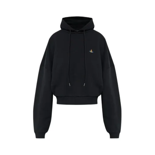 Vivienne Westwood Logo Embroidered Cropped Hoodie