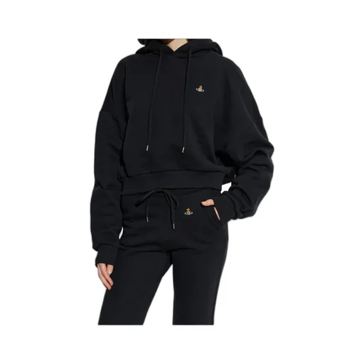 Vivienne Westwood Logo Embroidered Cropped Hoodie