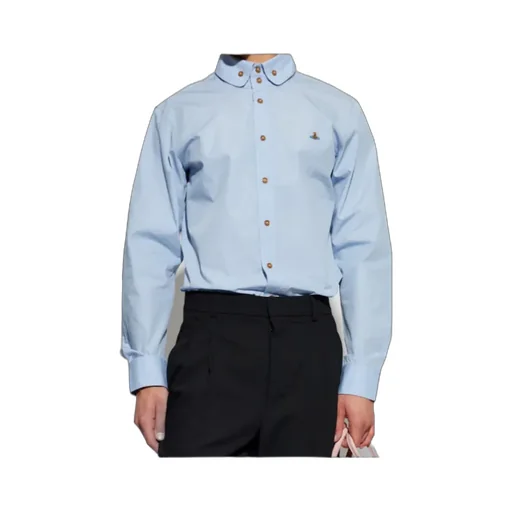 Orb-Embroidered Organic-Cotton Shirt