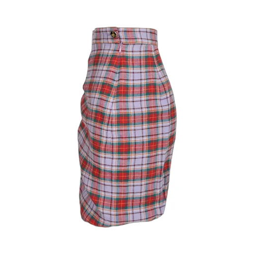 Vivienne Westwood Ruched Check Patterned Skirt