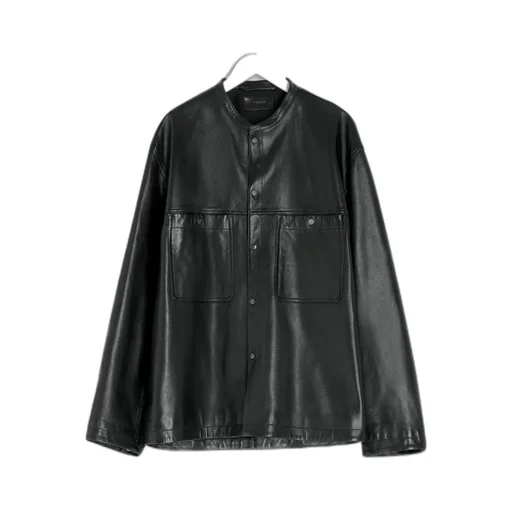 Leather Collarstand Overshir