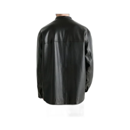 Leather Collarstand Overshir