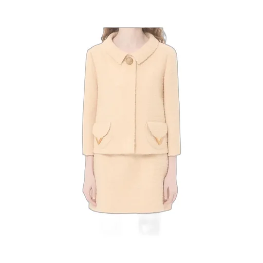 Valentino	Logo Plaque Button Embellished Jacket