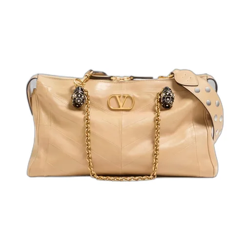 Valentino Panthea Chevron Patterned Zip-Up Shoulder Bag