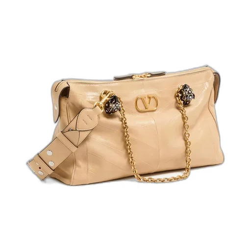 Valentino Panthea Chevron Patterned Zip-Up Shoulder Bag