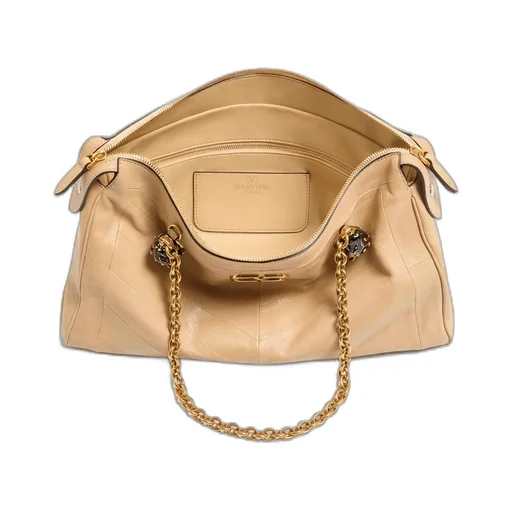 Valentino Panthea Chevron Patterned Zip-Up Shoulder Bag