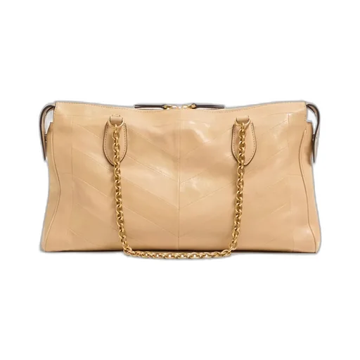 Valentino Panthea Chevron Patterned Zip-Up Shoulder Bag