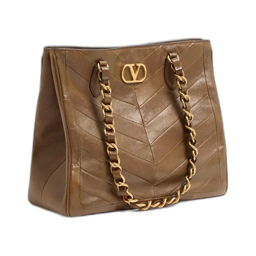 Valentino Laseine Vlogo Signature Chevron Patterned Tote Bag