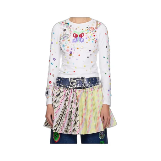 Handmade Beaded Crew Neck T-Shirt