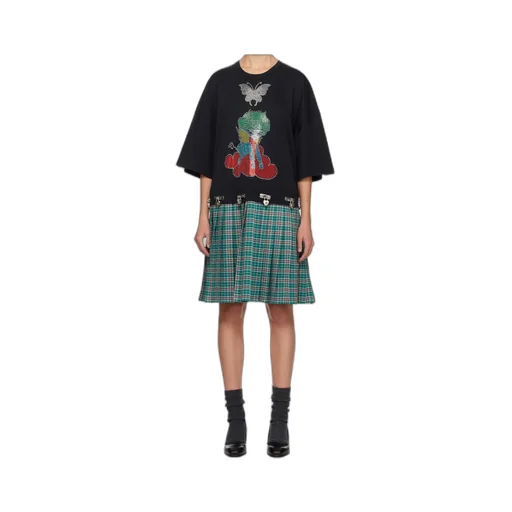 Spaced Out Short-Sleeve Mini Dress