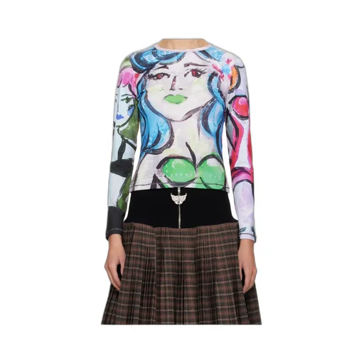 Graphic-Print Long-Sleeved T-Shirt